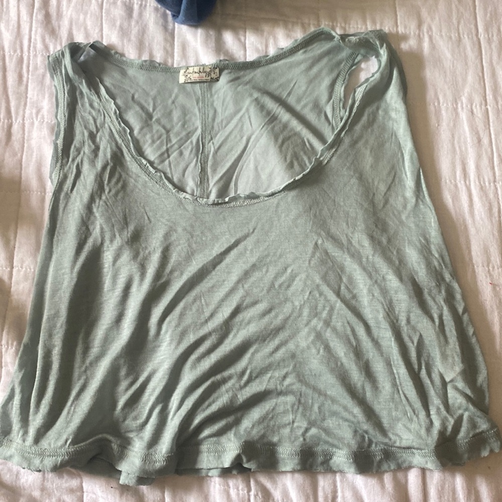 Never worn Free People Blue/Green Crop top